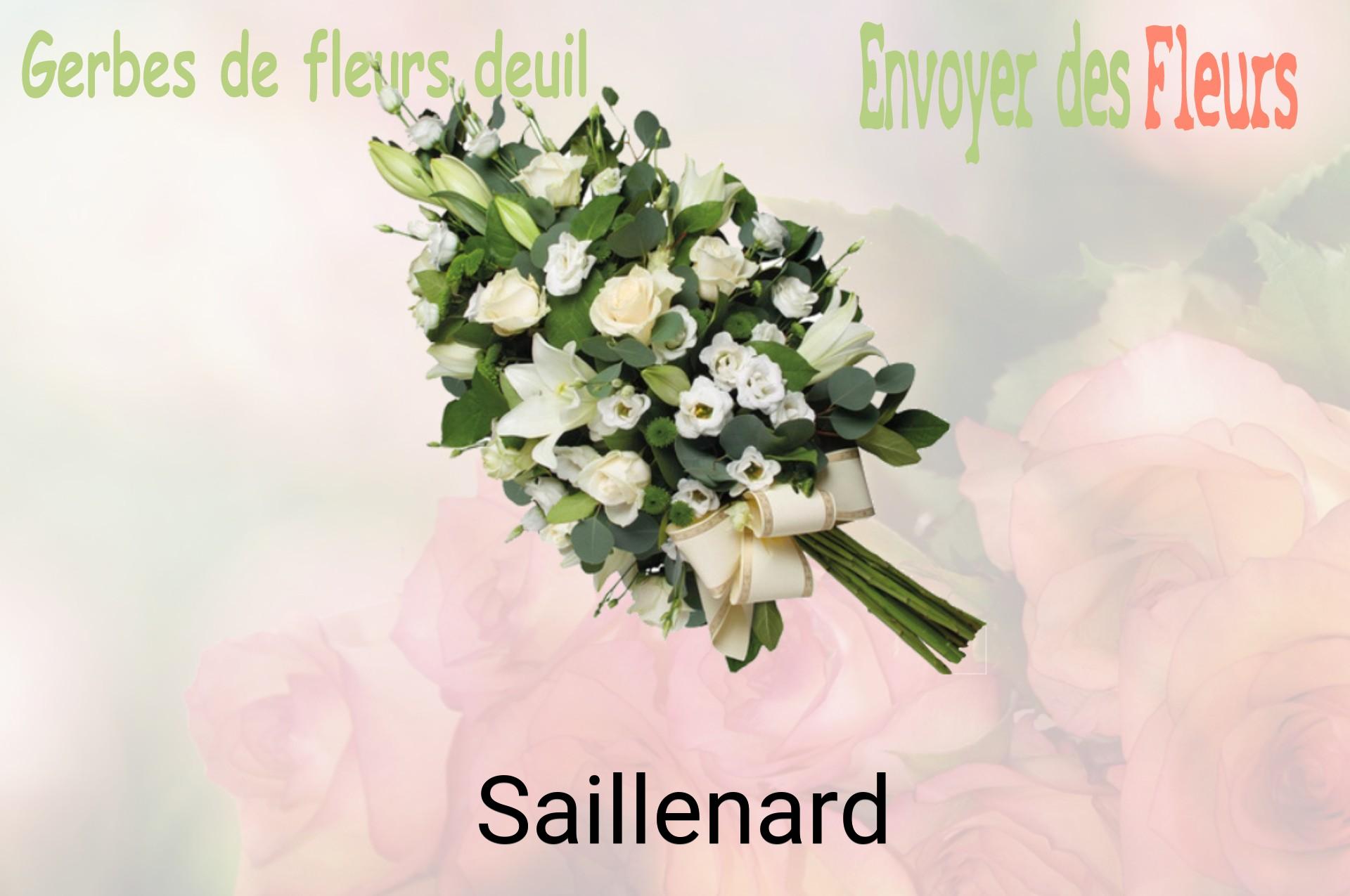 Gerbe de fleurs de deuil livrée à Saillenard
